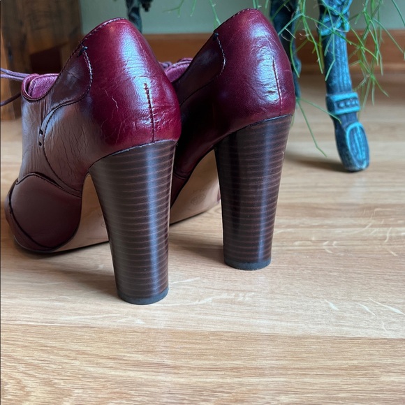Isolá / Isola - Oxford Bootie 4 inch Heel Oxblood Chianti Leather - Size 8 - Picture 5 of 16